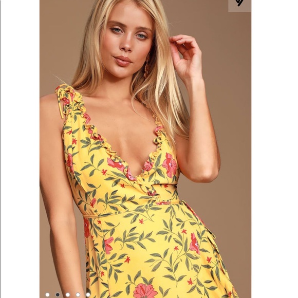 Lulus Blossoming Heart Ruffled High-Low Wrap Dress - Picture 3 of 6